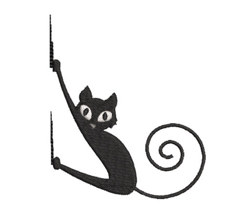 Cat Climbing Machine Embroidery Design