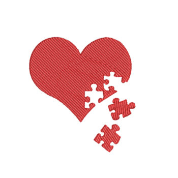 Puzzle Heart Machine Embroidery Design