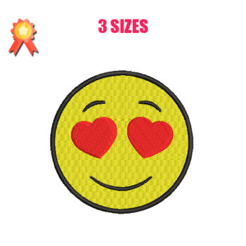 Smiling Face With Heart Machine Embroidery Design