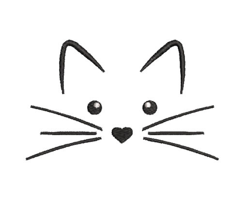 Cat Face Machine Embroidery Design