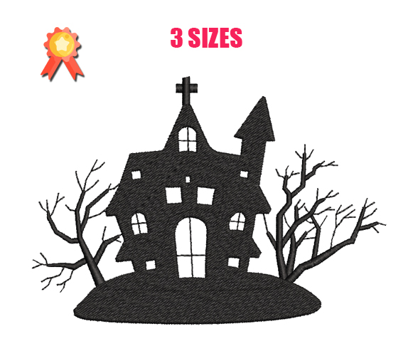 Halloween House Machine Embroidery Design