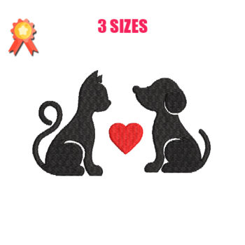 Cat & Dog Machine Embroidery Design