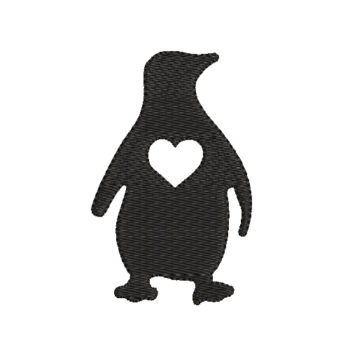 Penguin With Heart Machine Embroidery Design