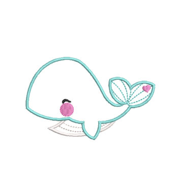 Whale 2 Machine Embroidery Design