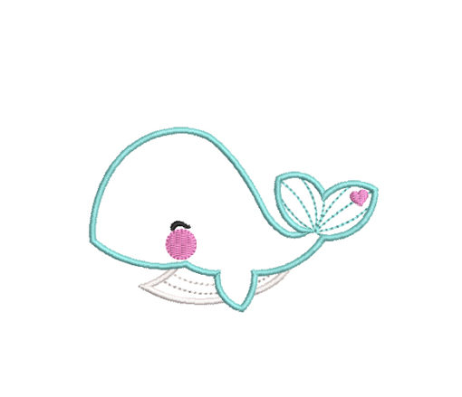Whale 2 Machine Embroidery Design