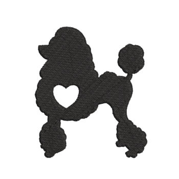 Poodle silhouette Machine Embroidery Design