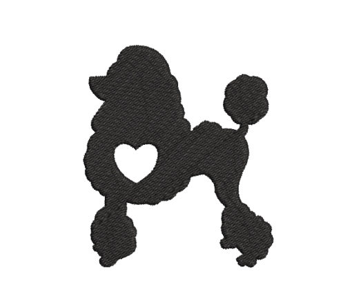 Poodle silhouette Machine Embroidery Design