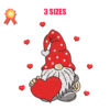 Valentines Day Gnome Machine Embroidery Design