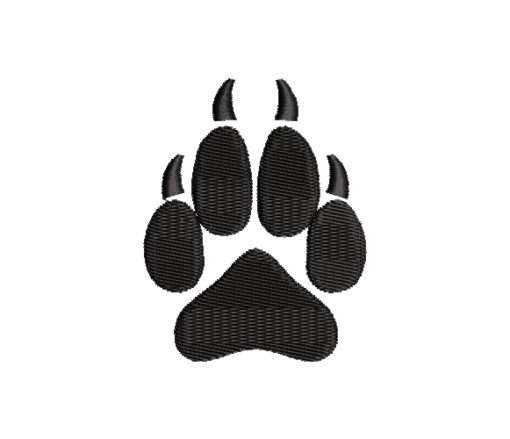 Wolf Paw Machine Embroidery Design