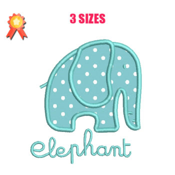 Elephant Applique Machine Embroidery Design