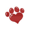 Heart Paw Machine Embroidery Design