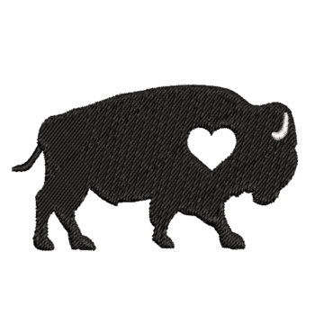 Bison Silhouette Machine Embroidery Design