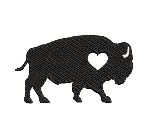 Bison Silhouette Machine Embroidery Design