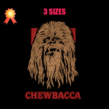 Chewbacca Face Machine Embroidery Design