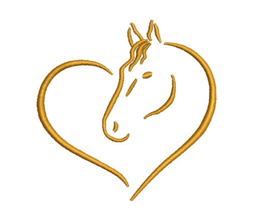 Heart Horse Machine Embroidery Design