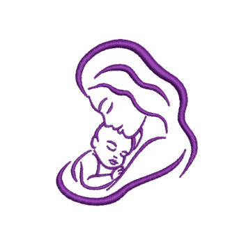 Mother And Baby Machine Embroidery Design