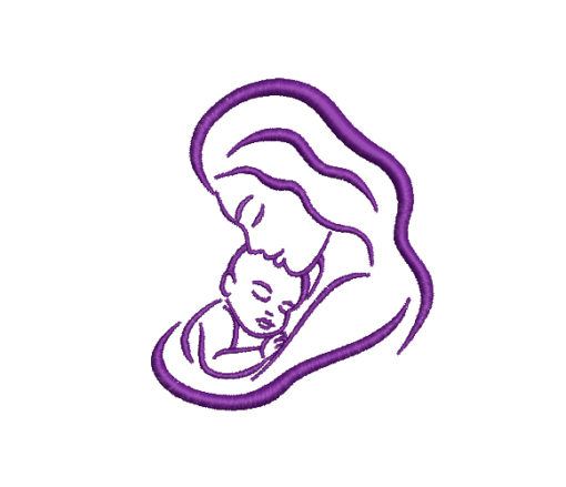 Mother And Baby Machine Embroidery Design