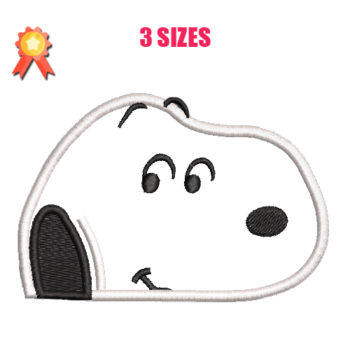 Snoopy Applique Face Machine Embroidery Design