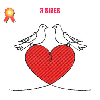 Heart Dove Machine Embroidery Design