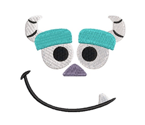 Monster Inc Face Machine Embroidery Design