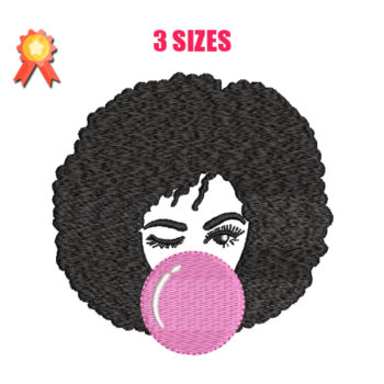 Afro Girl Machine Embroidery Design