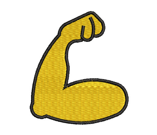Strong Emoji Machine Embroidery Design