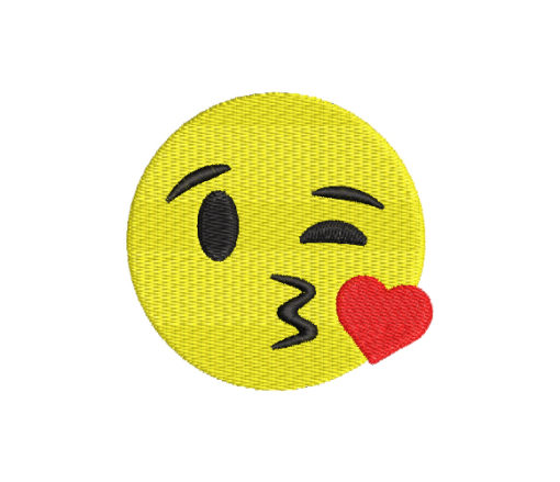 Emoji Kiss Machine Embroidery Design