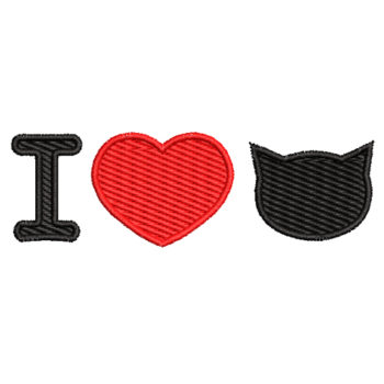I Love Cats Machine Embroidery Design