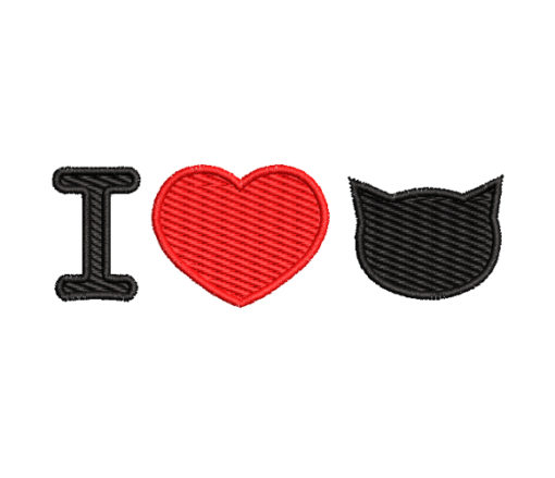 I Love Cats Machine Embroidery Design