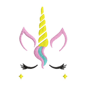 Unicorn Face Machine Embroidery Design