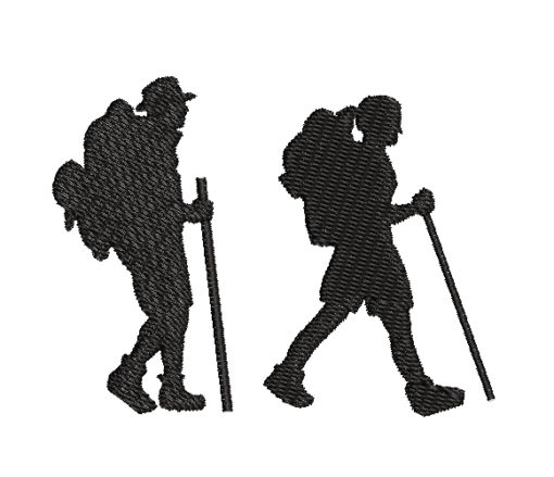 Hiking Silhouette Machine Embroidery Design