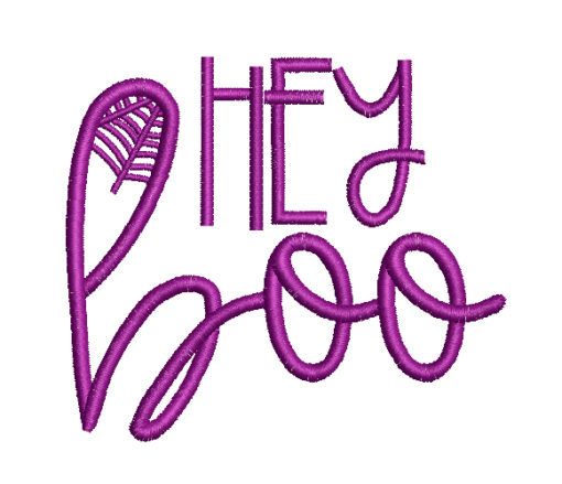 Hey Boo Machine Embroidery Design