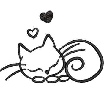 Sleeping Cat Machine Embroidery Design