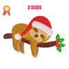 Sloth With Santa Hat Machine Embroidery Design