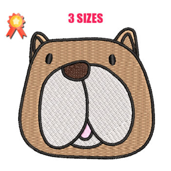 Dog Face Machine Embroidery Design