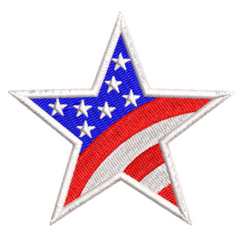 Usa Star Machine Embroidery Design
