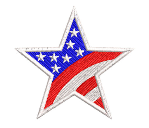 Usa Star Machine Embroidery Design