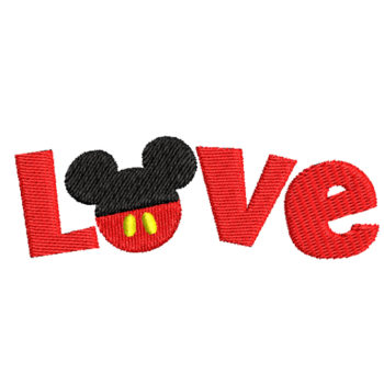 Love Mickey Machine Embroidery Design