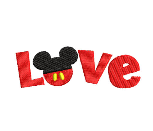 Love Mickey Machine Embroidery Design