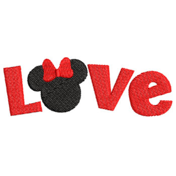 Love Minnie Mouse Machine Embroidery Design