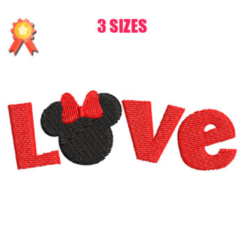 Love Minnie Mouse Machine Embroidery Design