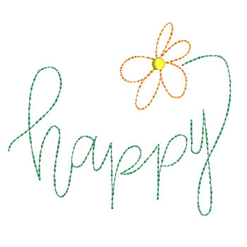 Happy 2 Machine Embroidery Design