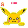 Pikachu Applique Machine Embroidery Design