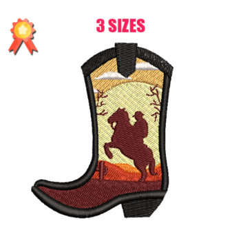 Cowboy With Horse Machine Embroidery Design