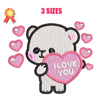 I Love You Machine Embroidery Design