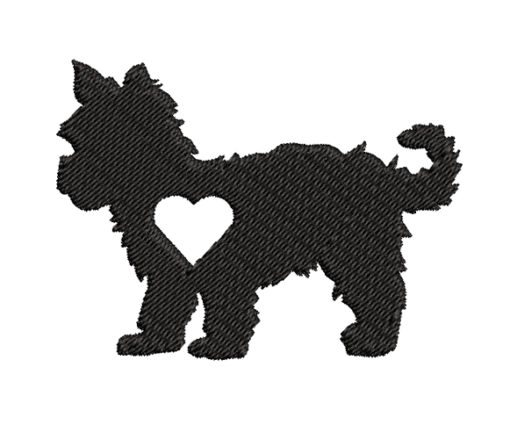 Yorkie Silhouette Machine Embroidery Design