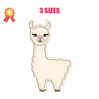 Llama Applique Machine Embroidery Design