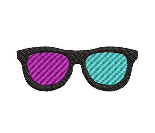 Glasses Cool Machine Embroidery Design