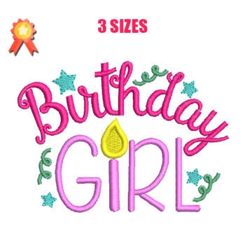 Birthday Girl Machine Embroidery Design