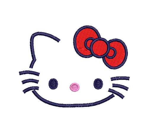 Hello Kitty Face Machine Embroidery Design